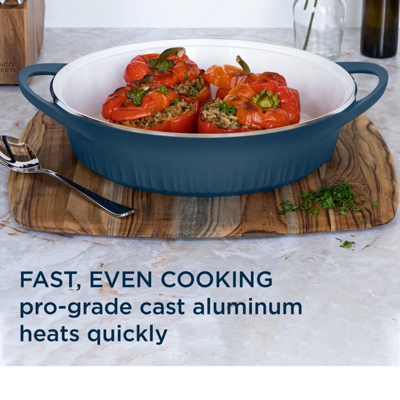 CorningWare® French Navy QuickHeat 4-quart Braiser with Lid - Picture 1 of 5